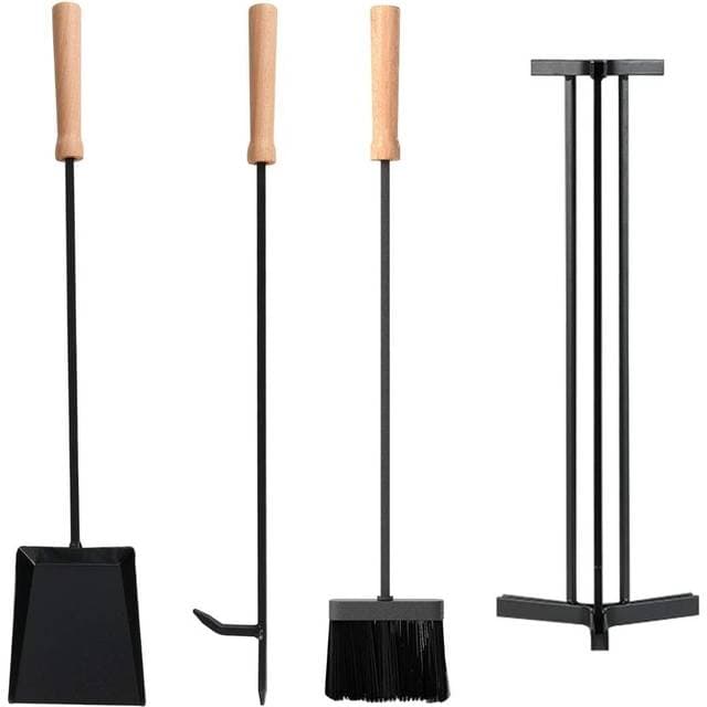 Northix 4-Osainen Metallinen Takkatyökalusarja Pidikkeellä