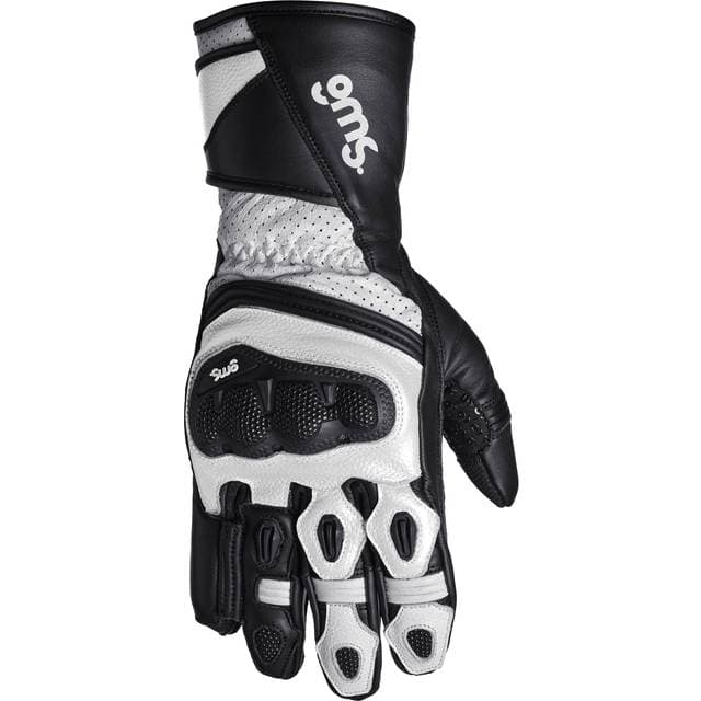 GMS GR-1 SF Perforated Motorcycle Gloves - Black White Man