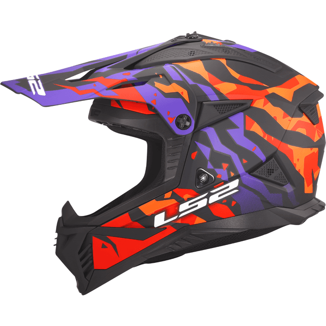 LS2 Crosshjelm MX708 Fast II MX Grotesk Lilla Orange Mat