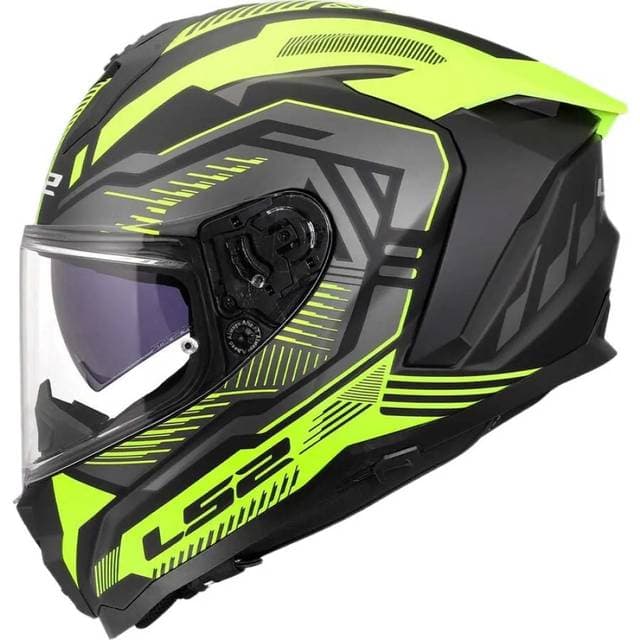 LS2 Challenger II Dravix Full Face Helmet - Hi-Vis Yellow