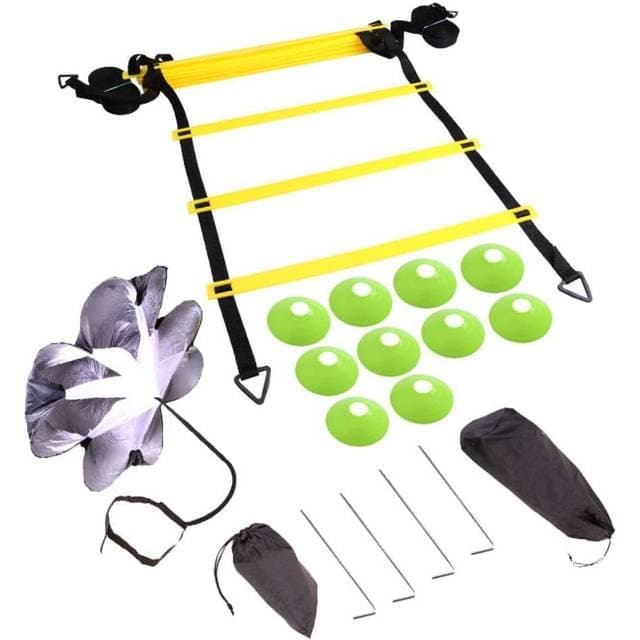 Pro Fodbold Agility Træningssæt Kegler Faldskærm Speedladder