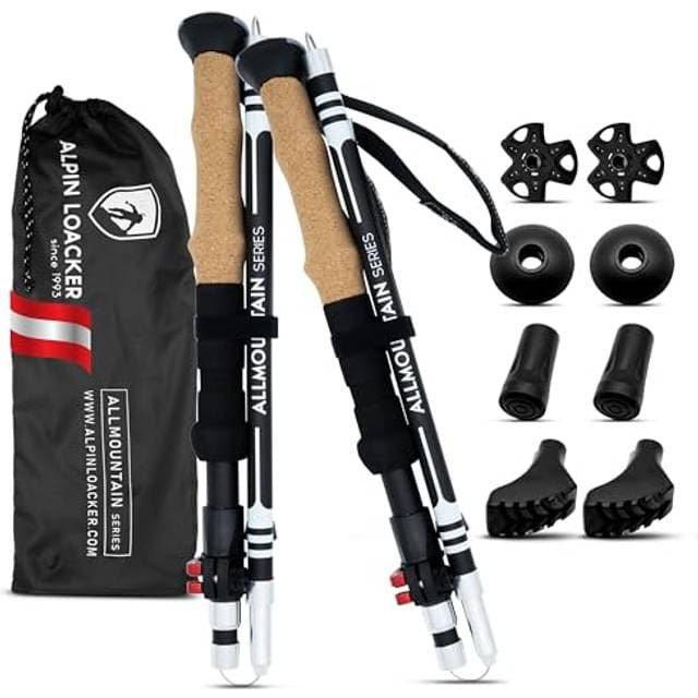 Alpin Loacker Wanderstöcke Faltbar Aluminium Mit Korkgriff