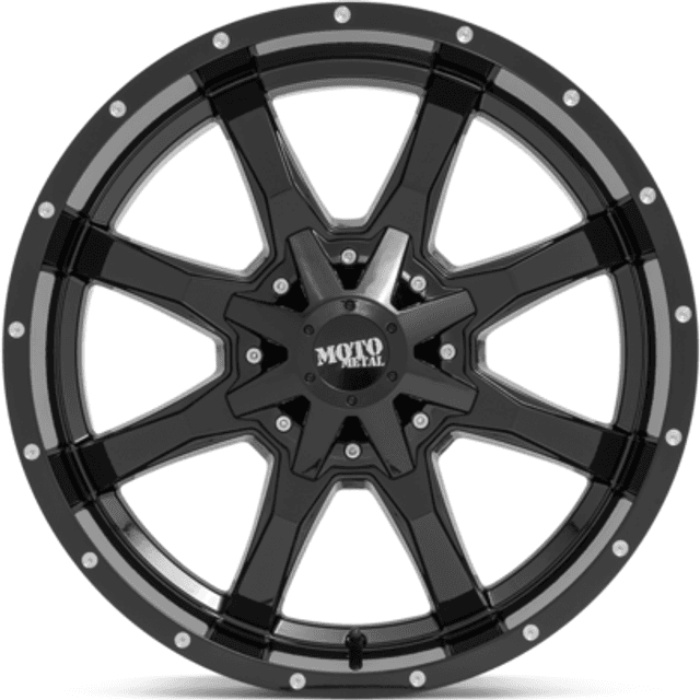 Moto Metal MO970 Gloss Black Milled Lip 20X9 8X180