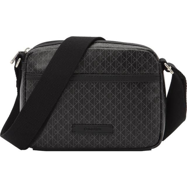 Calvin Klein Coated Emblem Logo Crossbody Camera Bag - Black