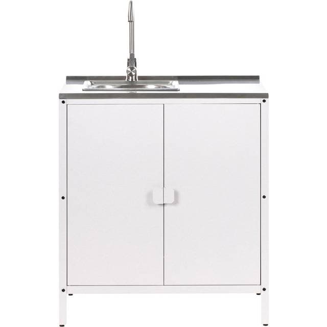 Beliani Outdoor Kitchen Cabinet With Sink Vilama White