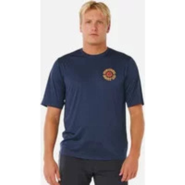 Rip Curl Men's Pacific Rinse Surflite Short Sleeve Rash Vest - Navy