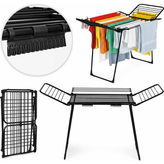 Northio Kokoontaitettava Vaatteiden Kuivausteline 25 M 4 Siipeä Terästä