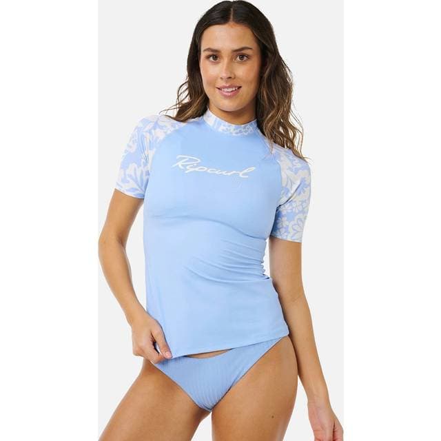 Rip Curl Women's Pacific Coast UPF Short Sleeve Rash Vest - Blue