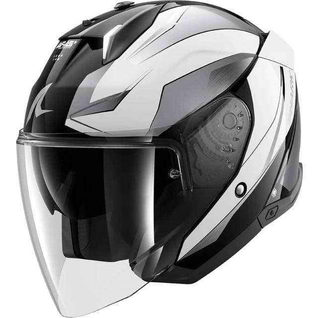 SHARK Helmets Pilothjelm Skwal I3 Jet Mekarium - Hvid/Sort/Krom