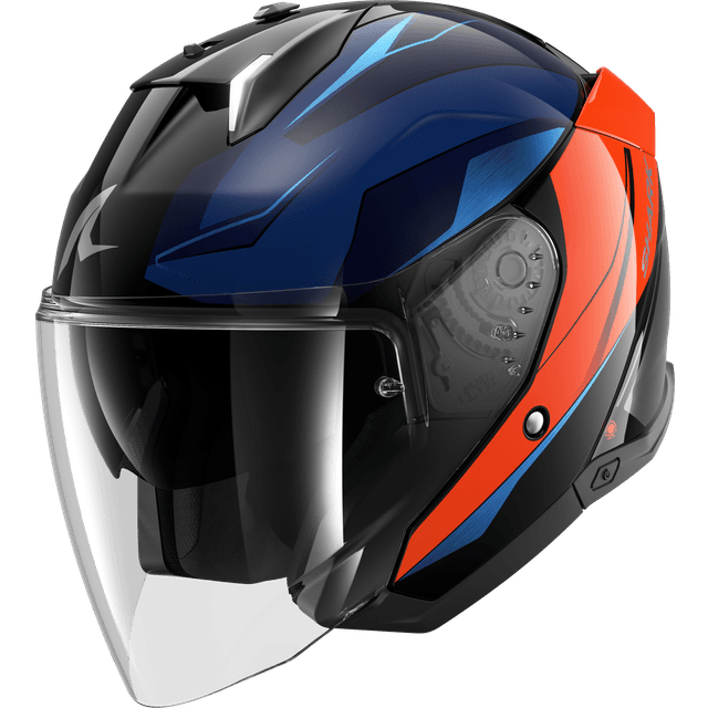 SHARK Helmets Pilothjelm Skwal I3 Jet Mekarium - Sort/Orange Krom