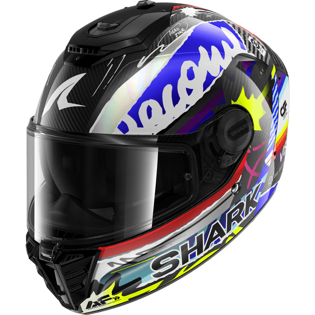 SHARK Helmets Spartan RS Carbon Streetrush Full Face Helmet - Black/Blue/Silver/Yellow