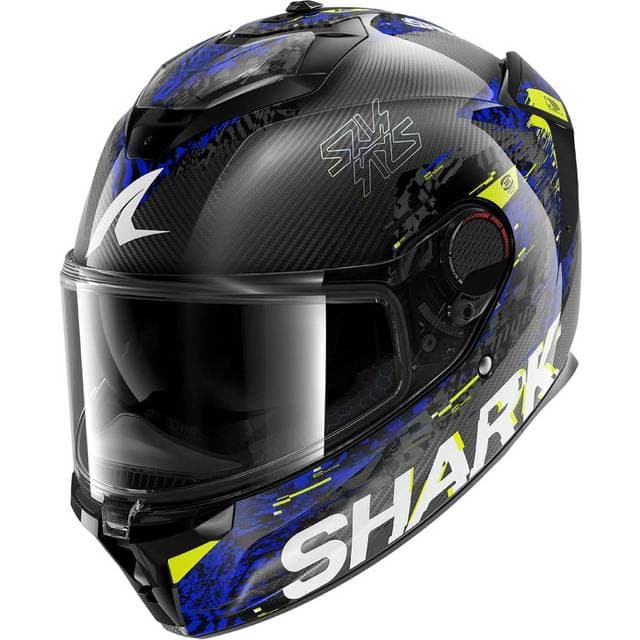 SHARK Helmets Spartan GT Pro Carbon Speed-Vib Full Face Helmet - Black/Dark Grey/Blue/Yellow