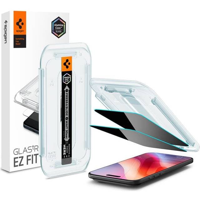 Spigen iPhone 16 Pro Privacy Screen Protector GLAS.tR EZ Fit 2-Pack