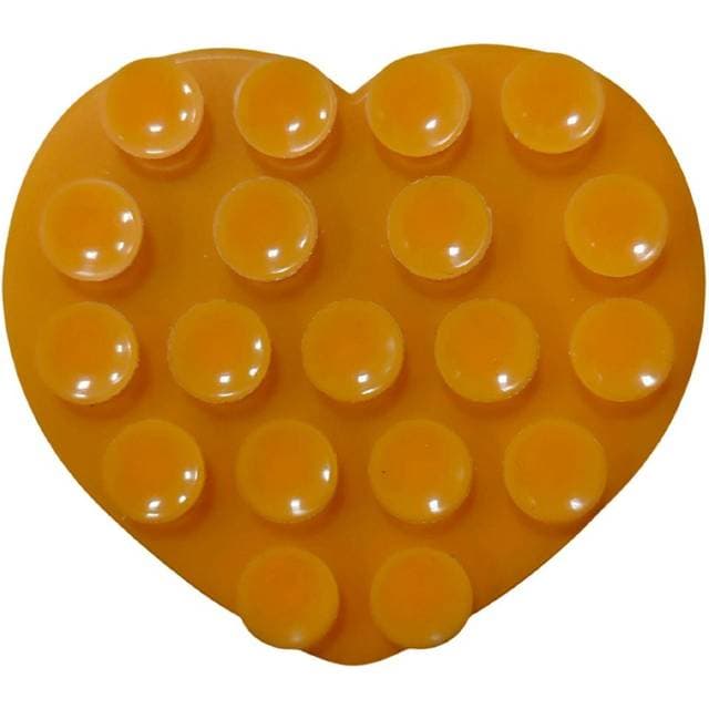 Hjärtformad Silikon Sugkopp Mobiltelefonhållare Orange