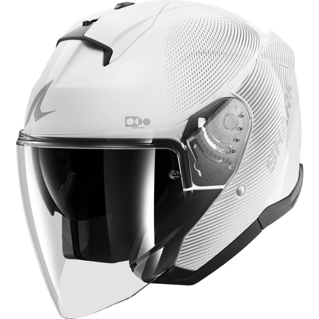 SHARK Helmets Skwal Jet SP Lyne Open Face Helmet - White/Silver
