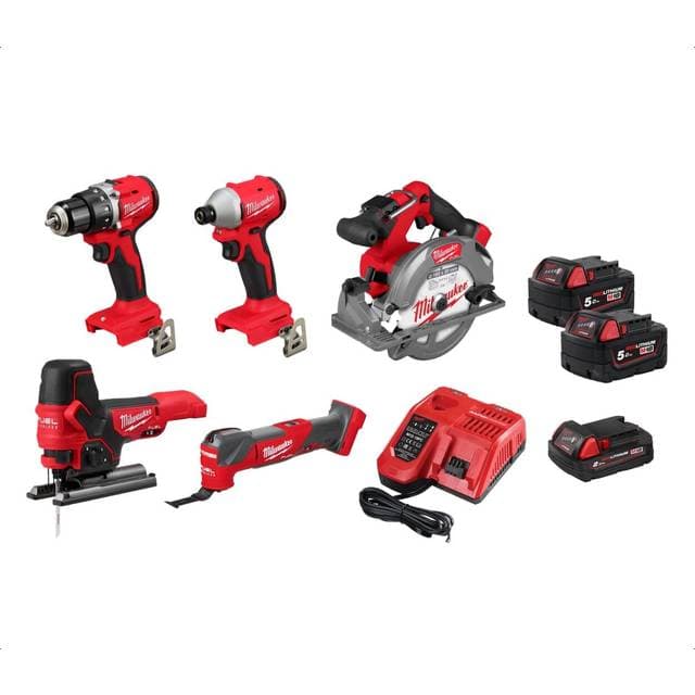 Milwaukee FPP5AB-523B Kombisæt Med Batteri Og Lader