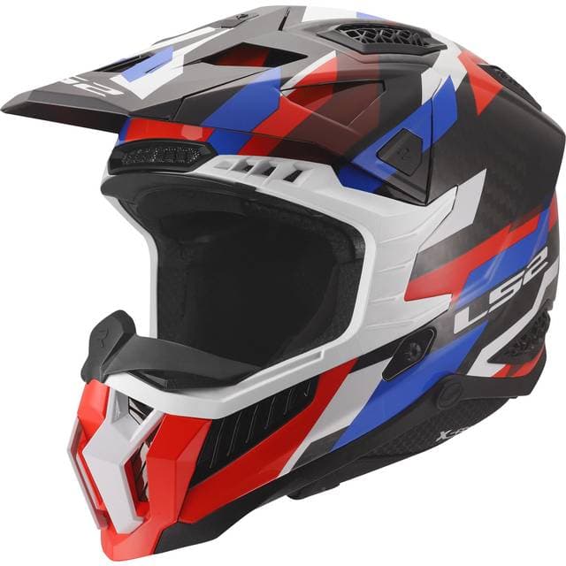 LS2 MX703 X-Force Phantom Motocross Helmet - White/Blue/Red Gloss Man