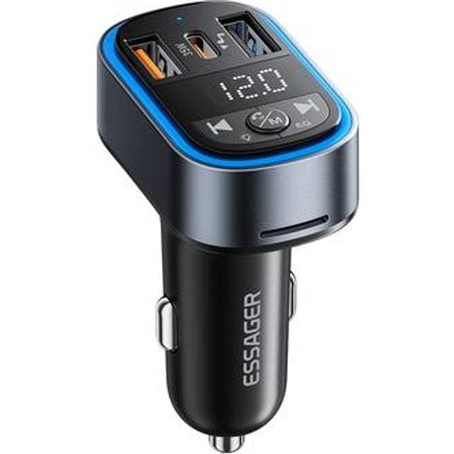 Essager ECCFM-CT0G-P 35W Biloplader Bluetooth FM-Sender Grå
