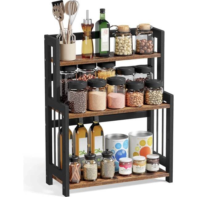 Songmics Bambus Gewürzregal mit 3 Ebenen