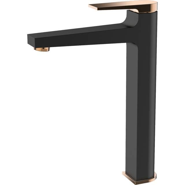 Hill Ceramic Tvättställsblandare Noira Svart Guld Blank Hög