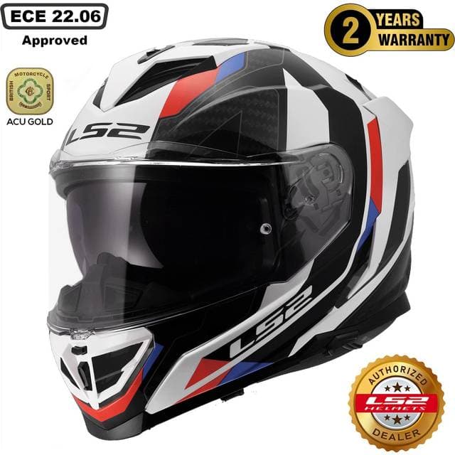 LS2 Integralhjelm FF818 Storm III Sportslig - Hvid/Blå/Rød Herre