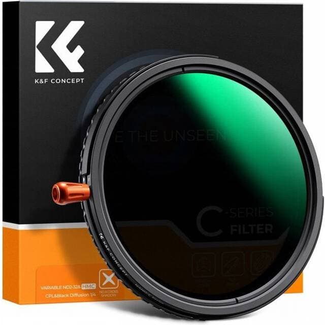 K&F Concept Hybrid Filter 3-in-1 72mm ND2-32 CPL Black Diffusion